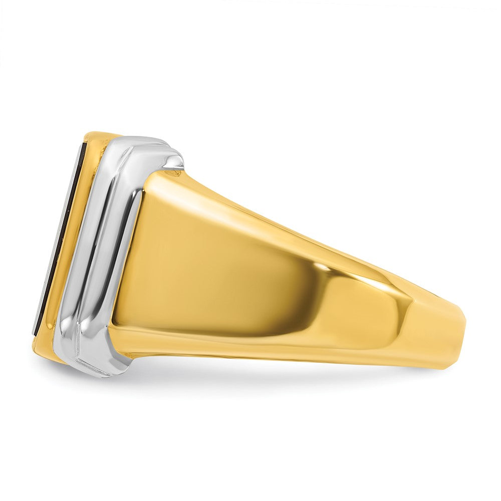 14k Two-tone Gold Men's Onyx Complete Ring
