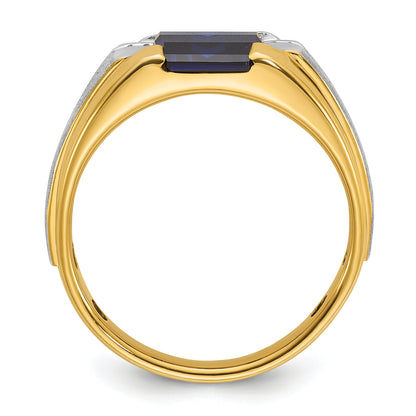 10K Two-Tone Ibgoodman Men'S Gemstone And Diamond Ring Mounting