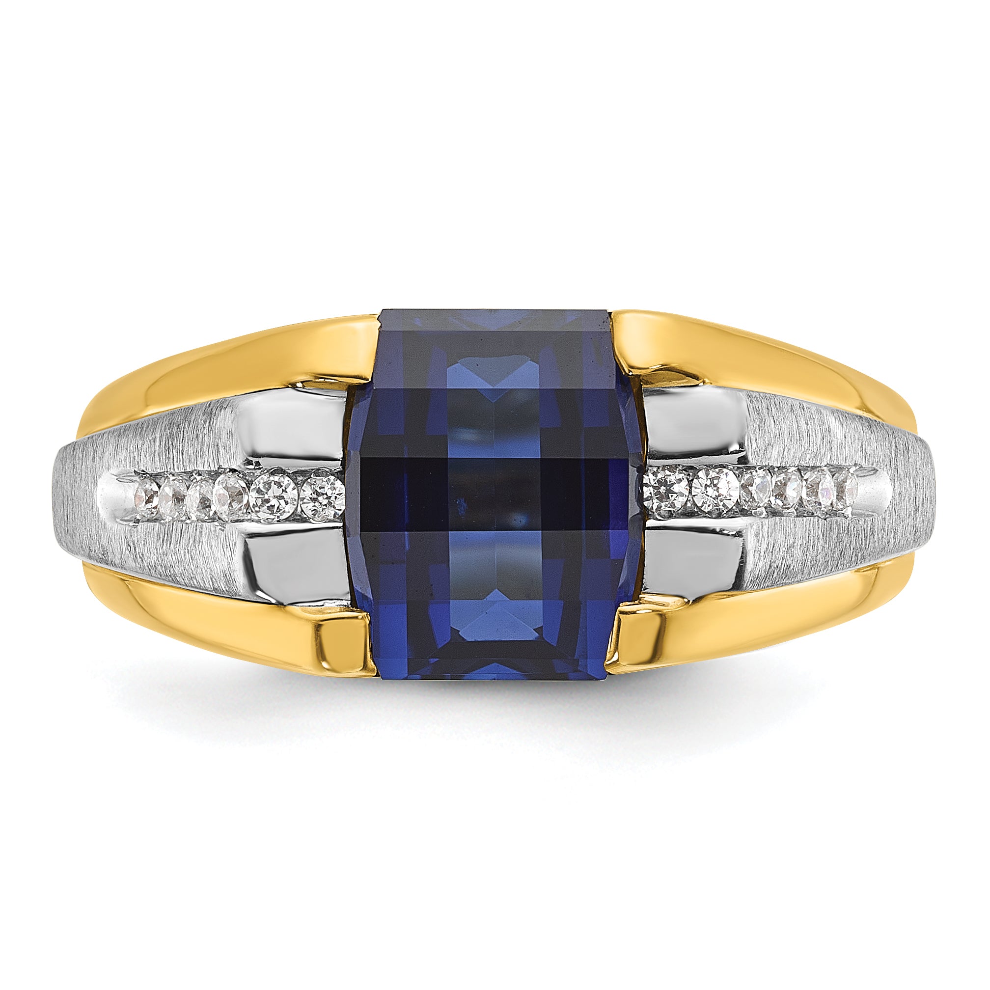 10K Two-Tone Ibgoodman Men'S Gemstone And Diamond Ring Mounting