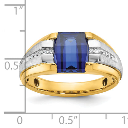 10K Two-Tone Ibgoodman Men'S Gemstone And Diamond Ring Mounting
