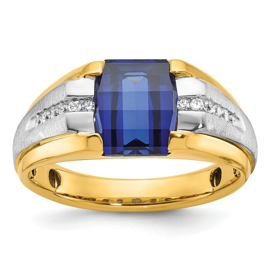 10K Two-Tone Ibgoodman Men'S Gemstone And Diamond Ring Mounting