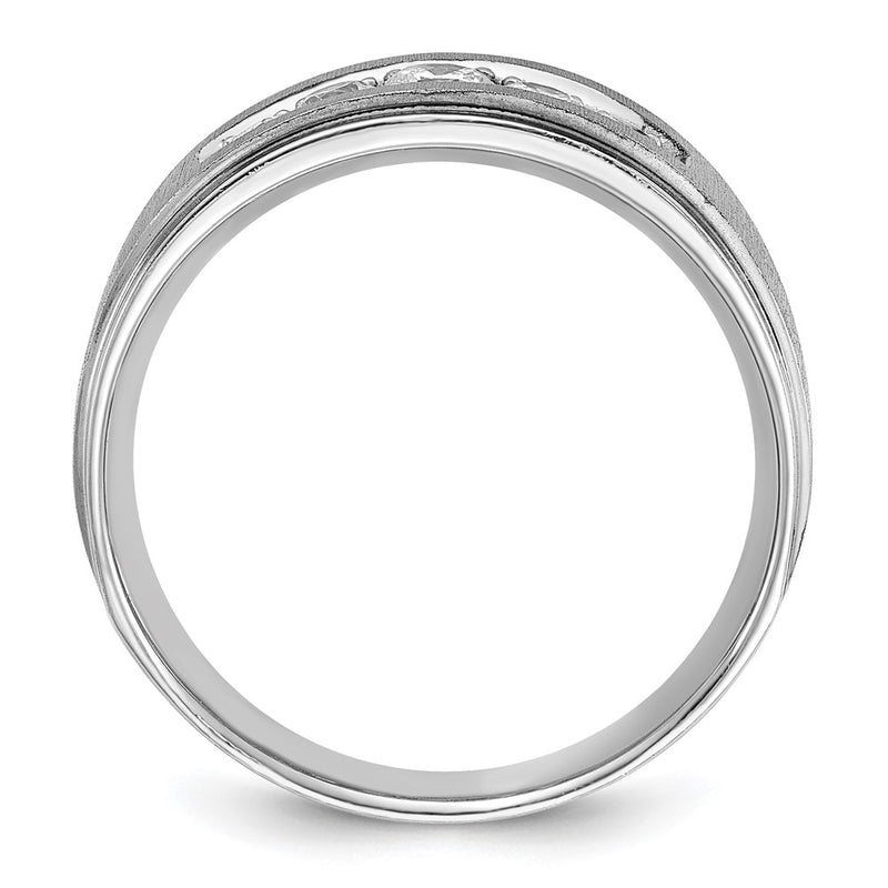 14k White Gold Men's 1/2 carat Diamond Complete Ring