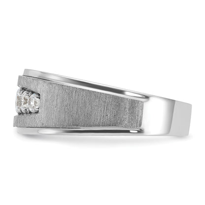 14k White Gold Men's 1/2 carat Diamond Complete Ring