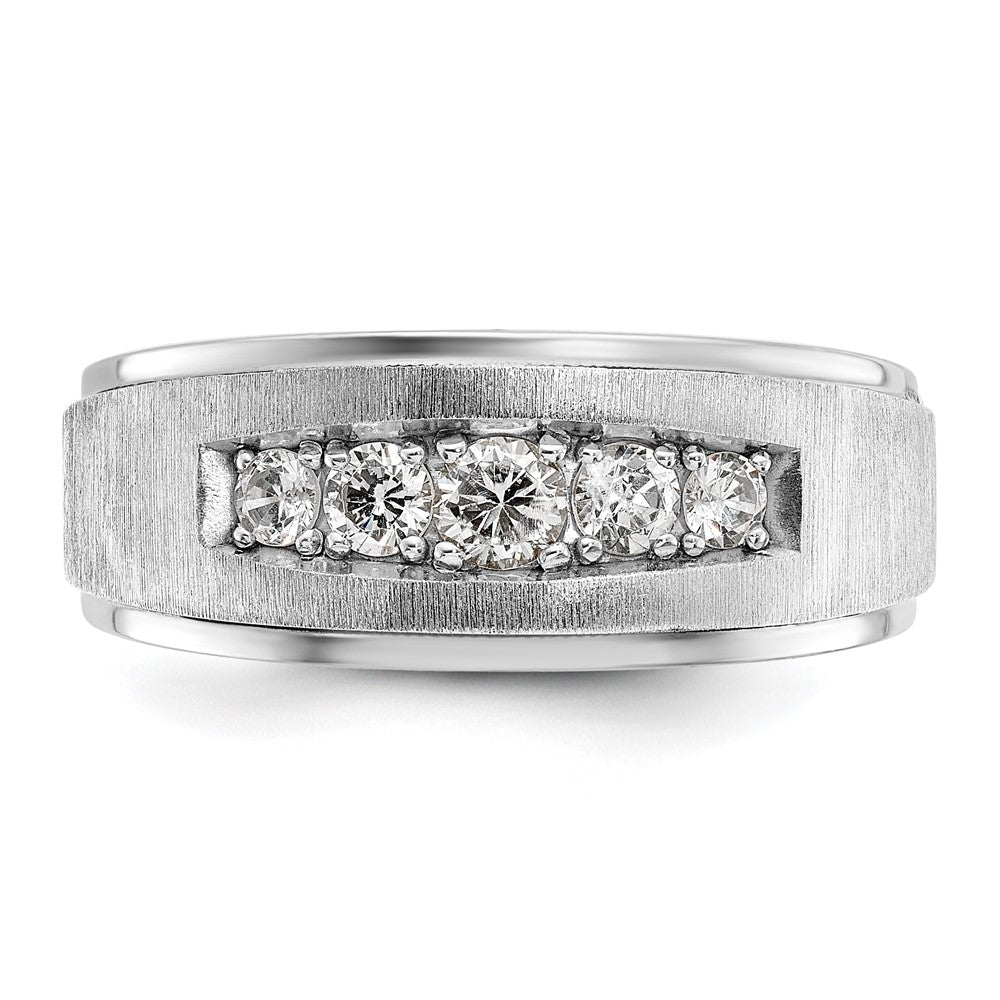 14k White Gold Men's 1/2 carat Diamond Complete Ring