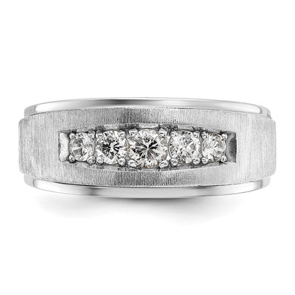 14k White Gold Men's 1/2 carat Diamond Complete Ring