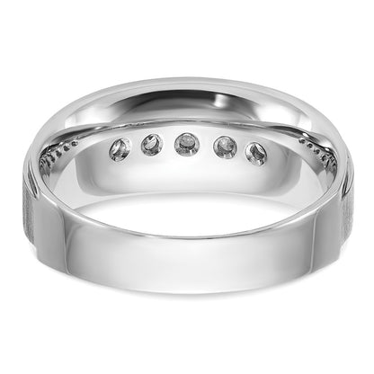14k White Gold Men's 1/2 carat Diamond Complete Ring