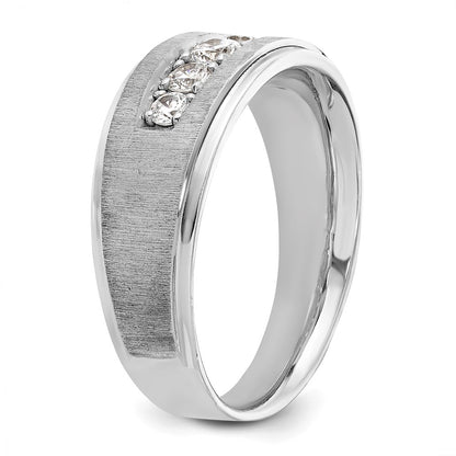 14k White Gold Men's 1/2 carat Diamond Complete Ring