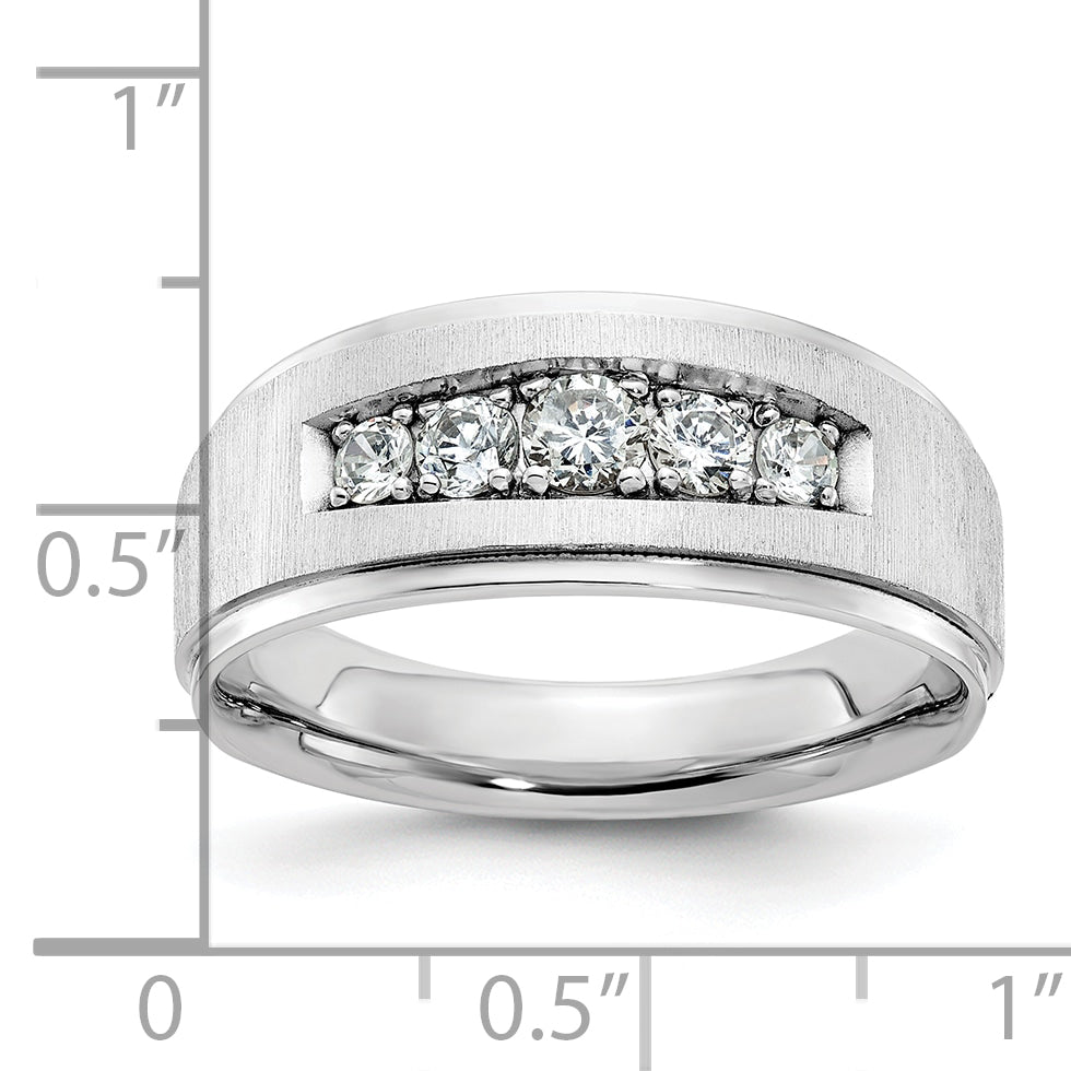 14k White Gold Men's 1/2 carat Diamond Complete Ring