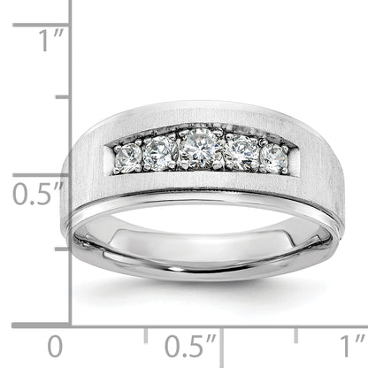 14k White Gold Men's 1/2 carat Diamond Complete Ring