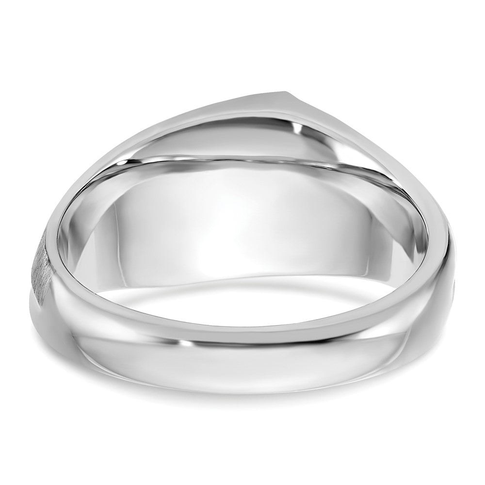 14k White Gold Men's Polished and Satin 1/2 carat Diamond Complete Ring