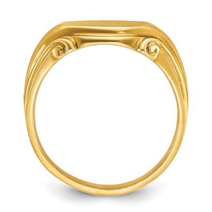 14k Yellow Gold 12x10mm Men's Signet Ring