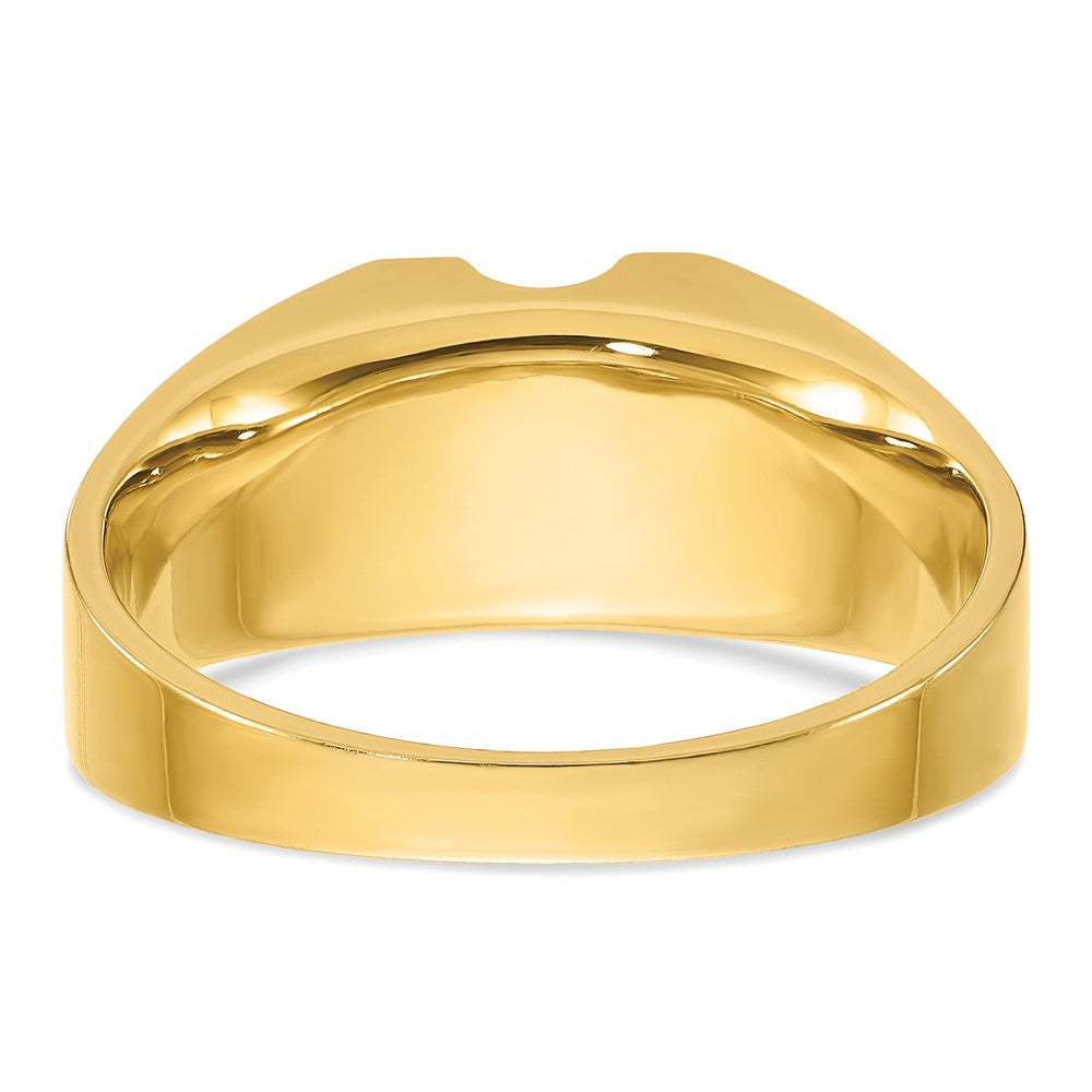 14k Two-tone  Two tone 1/4 Ct. Lab Grown Diamond VS/SI+ G+ Complete Polished and Satin Men's Ring