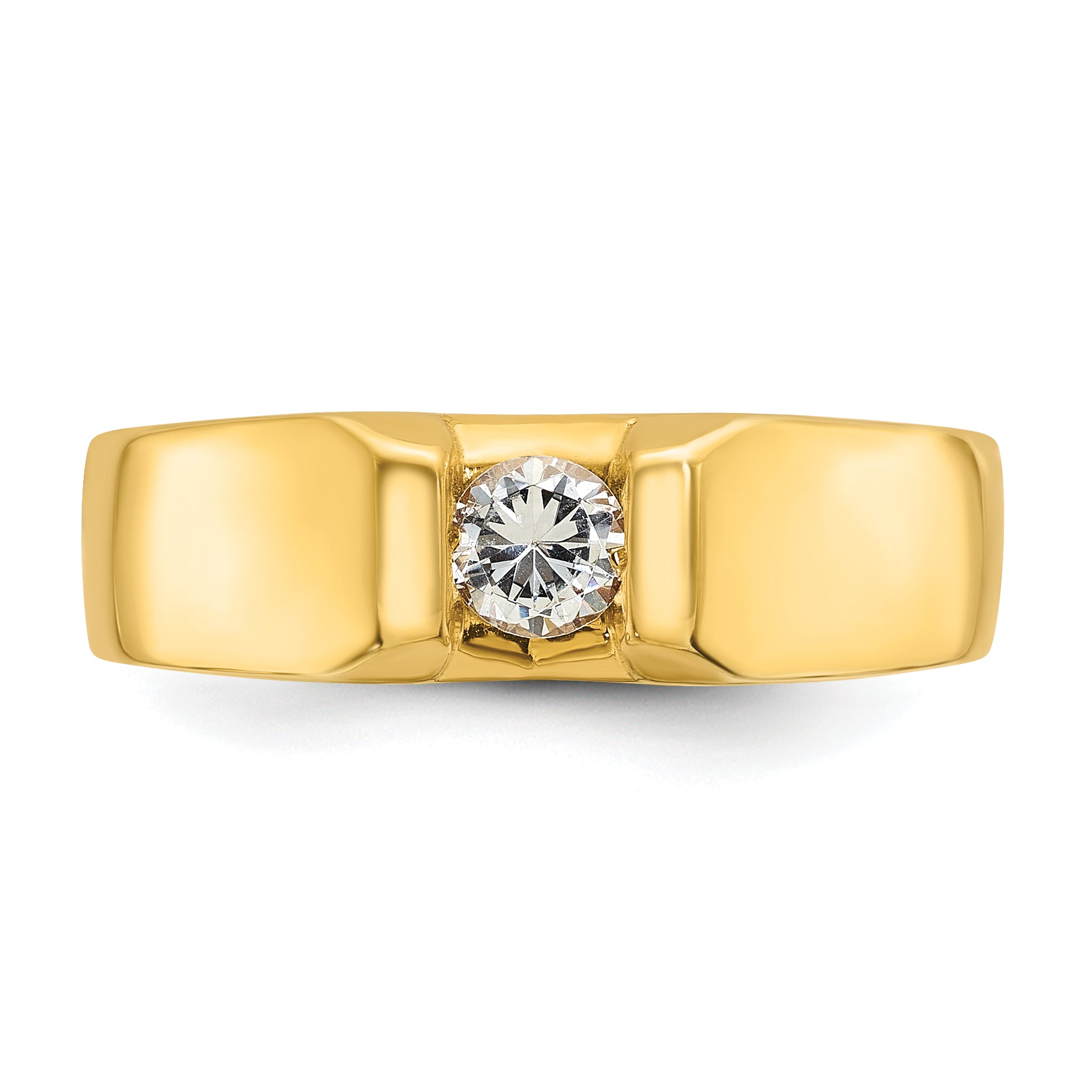 14k Yellow Gold Men's 1/3 carat Diamond Complete Ring