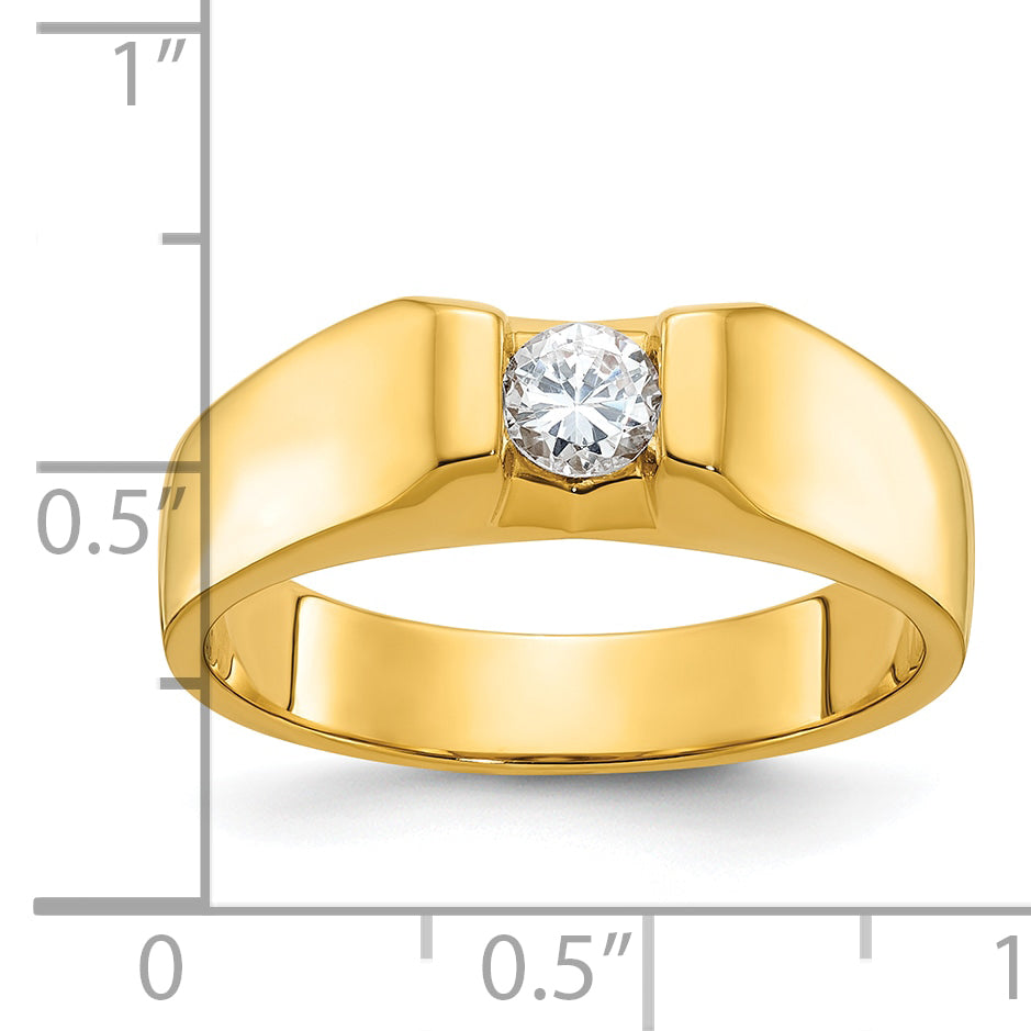 14k Yellow Gold Men's 1/3 carat Diamond Complete Ring