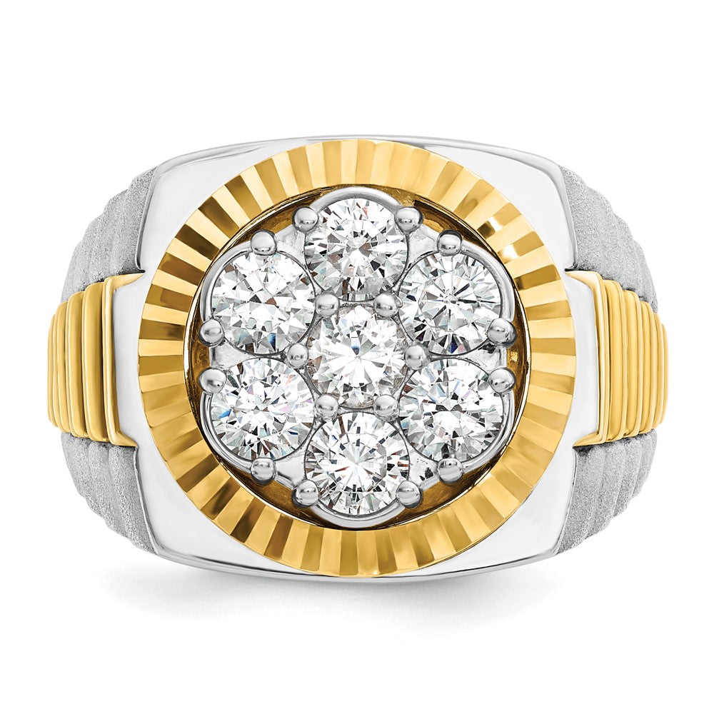 14k Two-tone Gold Men's 2 carat Diamond Complete Ring