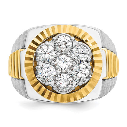 14k Two-tone Gold Men's 2 carat Diamond Complete Ring