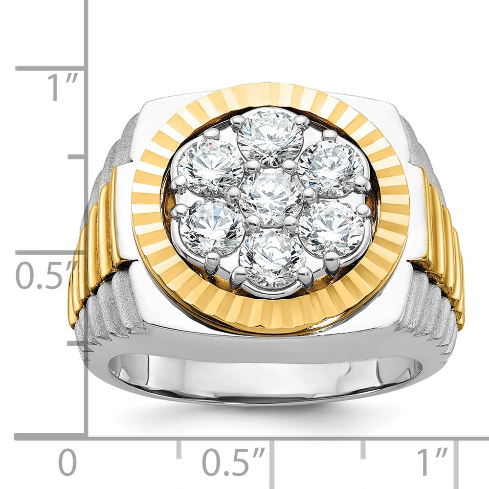 14k Two-tone Gold Men's 2 carat Diamond Complete Ring