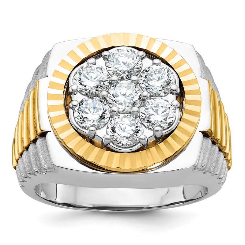 14k Two-tone Gold Men's 2 carat Diamond Complete Ring