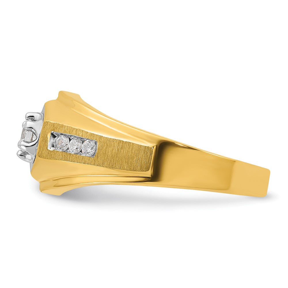 14K Yellow Gold Rhodium Ibgoodman Men'S Polish/Satin Complete Lab Grown Vs/Si+ G+ Di