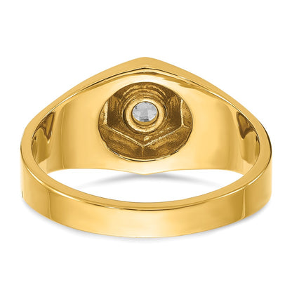 14K Yellow Gold Rhodium Ibgoodman Men'S Polish/Satin Complete Lab Grown Vs/Si+ G+ Di