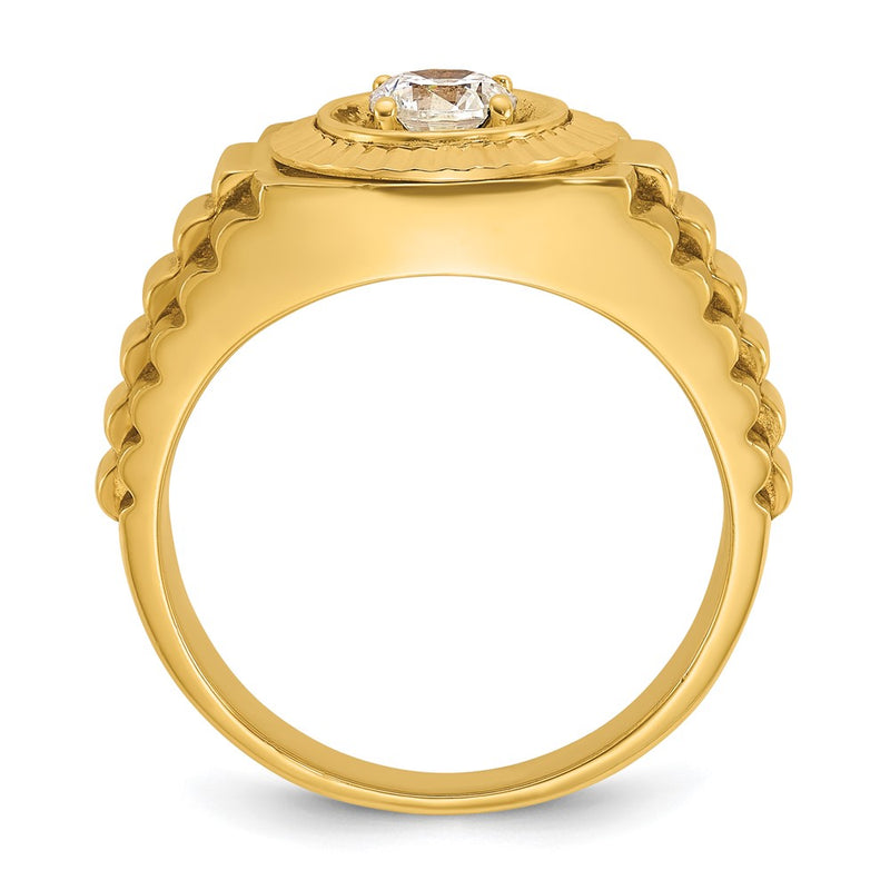 14k Yellow Gold Men's 1/2 carat Diamond Complete Ring