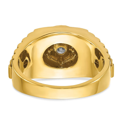 14k Yellow Gold Men's 1/2 carat Diamond Complete Ring
