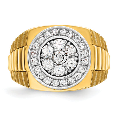 10K Two-Tone Ibgoodman Men'S Polished Satin And Textured Ring Mounting