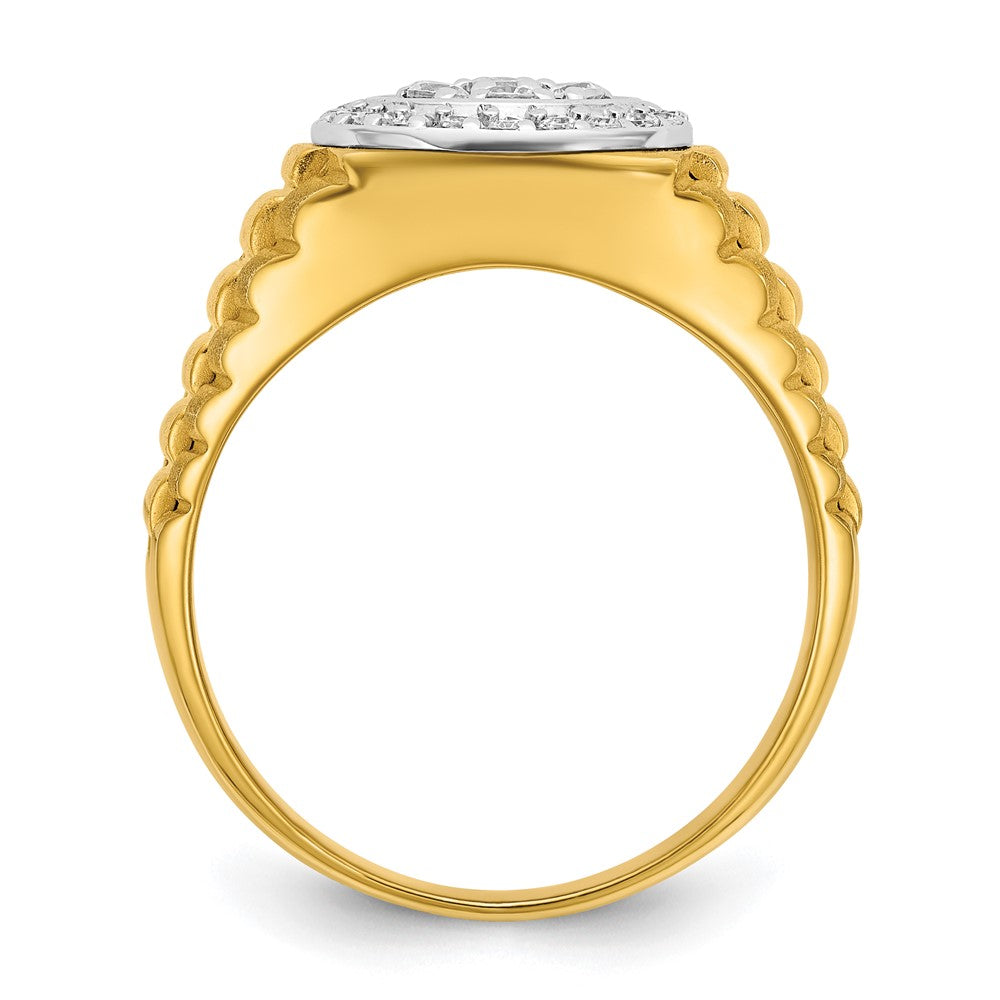 14k Two-tone Gold Men's 1/2 carat Diamond Complete Ring