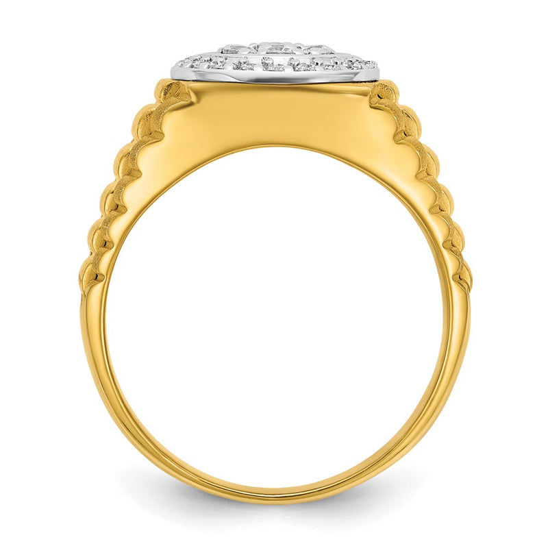 14k Two-tone Gold Men's 1/2 carat Diamond Complete Ring