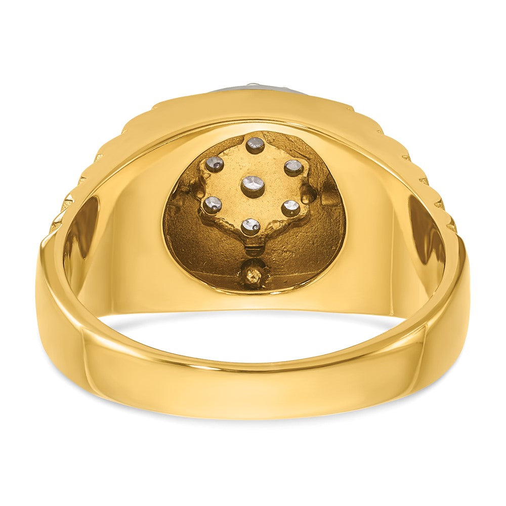 14k Two-tone Gold Men's 1/2 carat Diamond Complete Ring