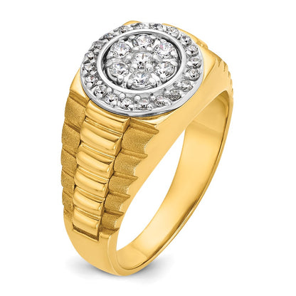 14k Two-tone Gold Men's 1/2 carat Diamond Complete Ring