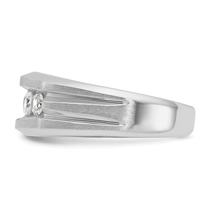 14k White Gold 1 Ct. Lab Grown Diamond VS/SI+ G+ Satin Men's Ring