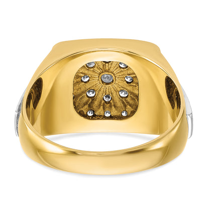 10K Two-Tone Ibgoodman Men'S Polished And Satin Ring Mounting