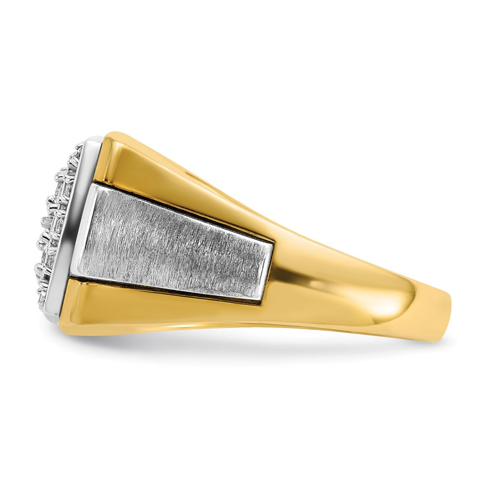 14k Two-tone Two Tone 1/2 Ct. Lab Grown Diamond VS/SI+ G+ Polished and Satin Cluster Ring
