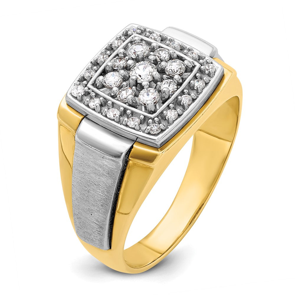 14k Two-tone Two Tone 1/2 Ct. Lab Grown Diamond VS/SI+ G+ Polished and Satin Cluster Ring