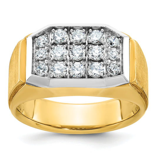 10K Yellow Gold Ibgoodman Men'S Polished And Satin Cluster Ring Mounting