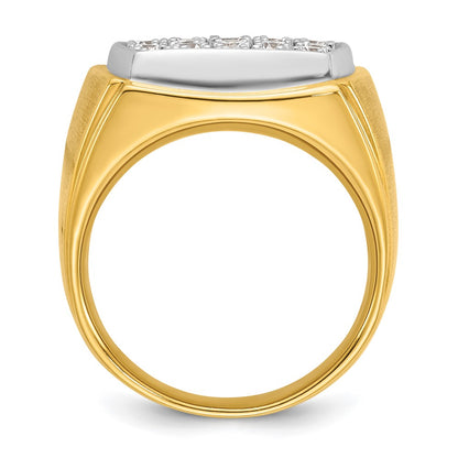 10K Two-Tone Ibgoodman Men'S Polished And Satin Cluster Ring Mounting