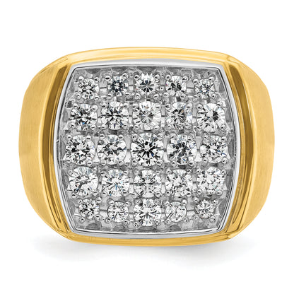 10K Two-Tone Ibgoodman Men'S Polished And Satin Cluster Ring Mounting