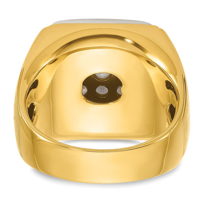 10K Two-Tone Ibgoodman Men'S Polished And Satin 1 5/8 Carat A Quality Diamond Cluster Ring