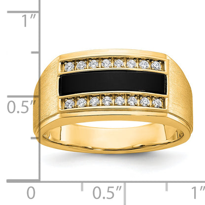 10K Yellow Gold Ibgoodman Men'S Polished And Satin Gemstone Ring Mounting