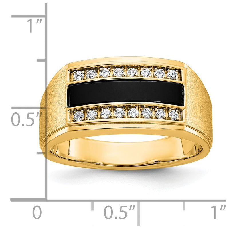 10K Yellow Gold Ibgoodman Men'S Polished And Satin Gemstone Ring Mounting