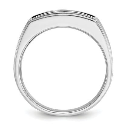 10K Yellow Gold Ibgoodman Men'S Polished And Satin Onyx 1/6 Carat A Quality Diamond Ring