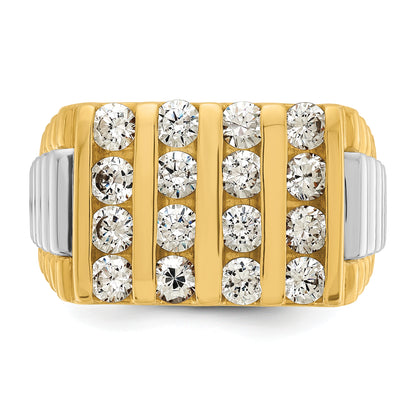14k Two-tone Gold Men's 2 carat Diamond Complete Ring