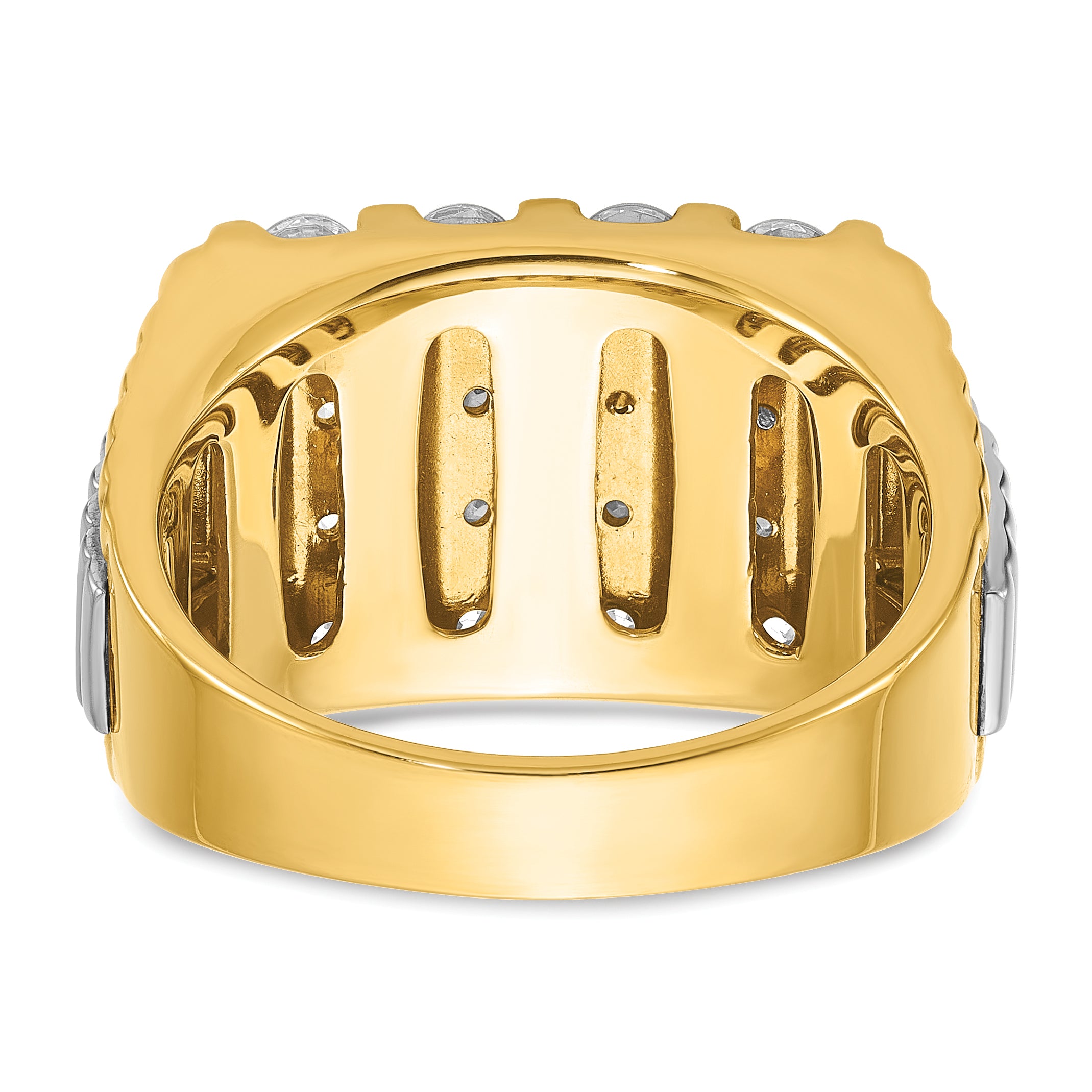14k Two-tone Gold Men's 2 carat Diamond Complete Ring