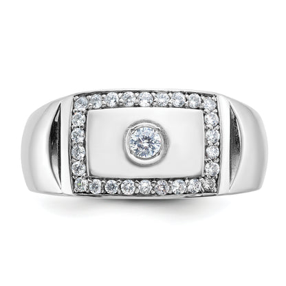 10K White Gold Ibgoodman Men'S Polished And Cut-Out Ring Mounting