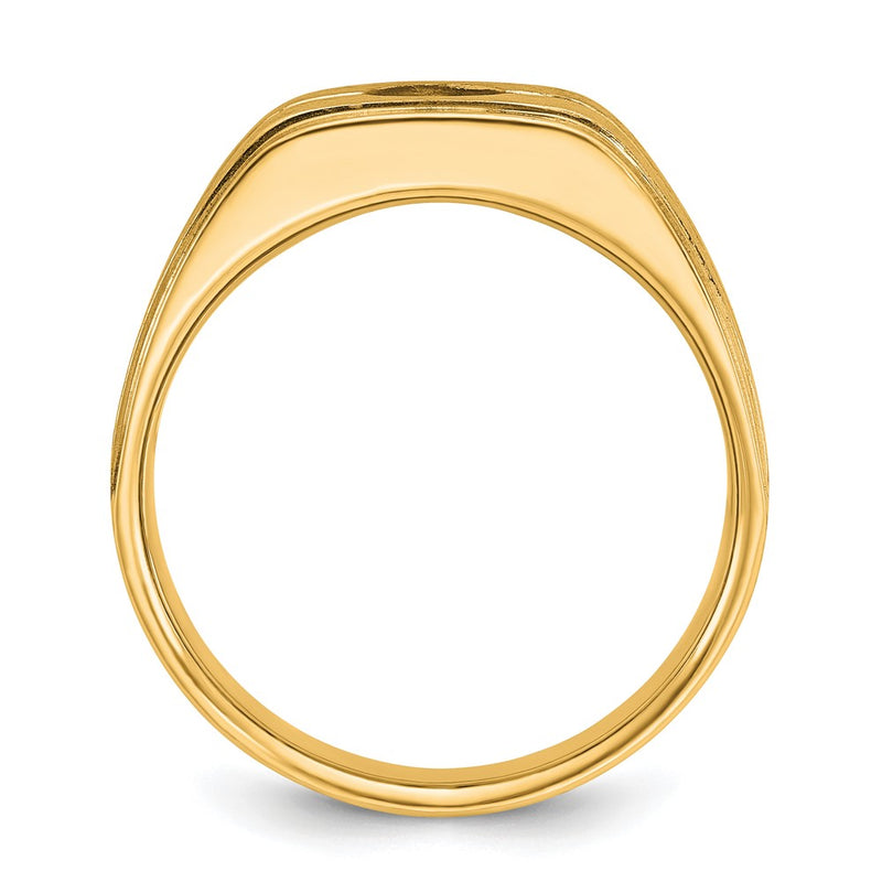 10K Yellow Gold Ibgoodman Men'S W/Black Rhodium Satin Diamond Complete Ring
