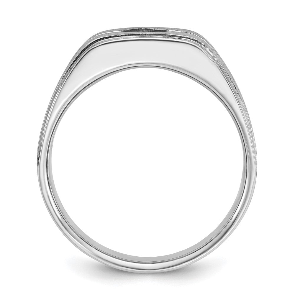 14k White Gold with Black Rhodium 1/5 Ct. Lab Grown Diamond VS/SI+ G+ Men's Ring