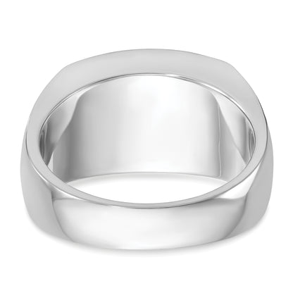 14k White Gold Men's 1 carat Black and White Diamond Complete Ring