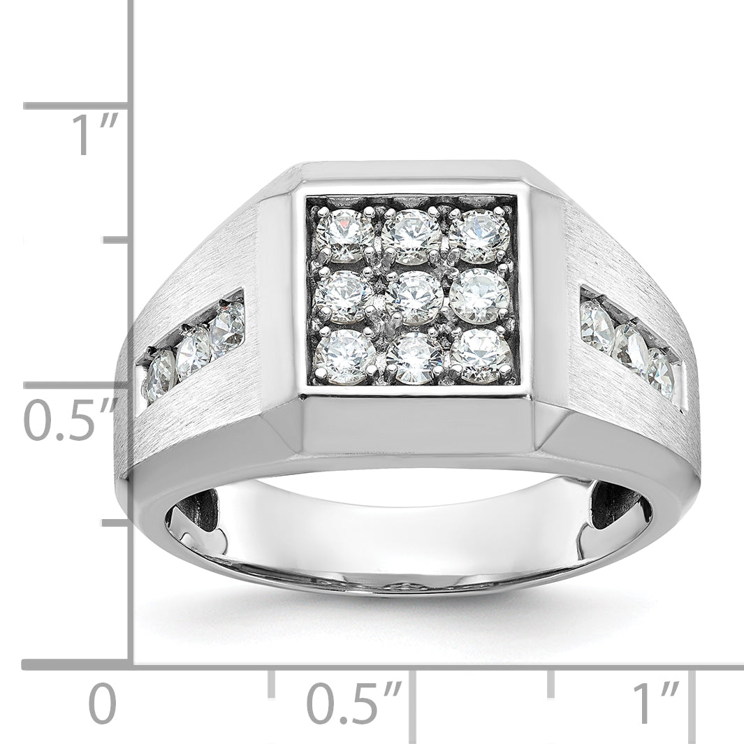 10K Yellow Gold Ibgoodman Men'S Polished And Satin Square Cluster Ring Mounting