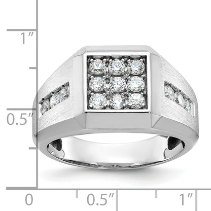10K Yellow Gold Ibgoodman Men'S Polished And Satin Square Cluster Ring Mounting